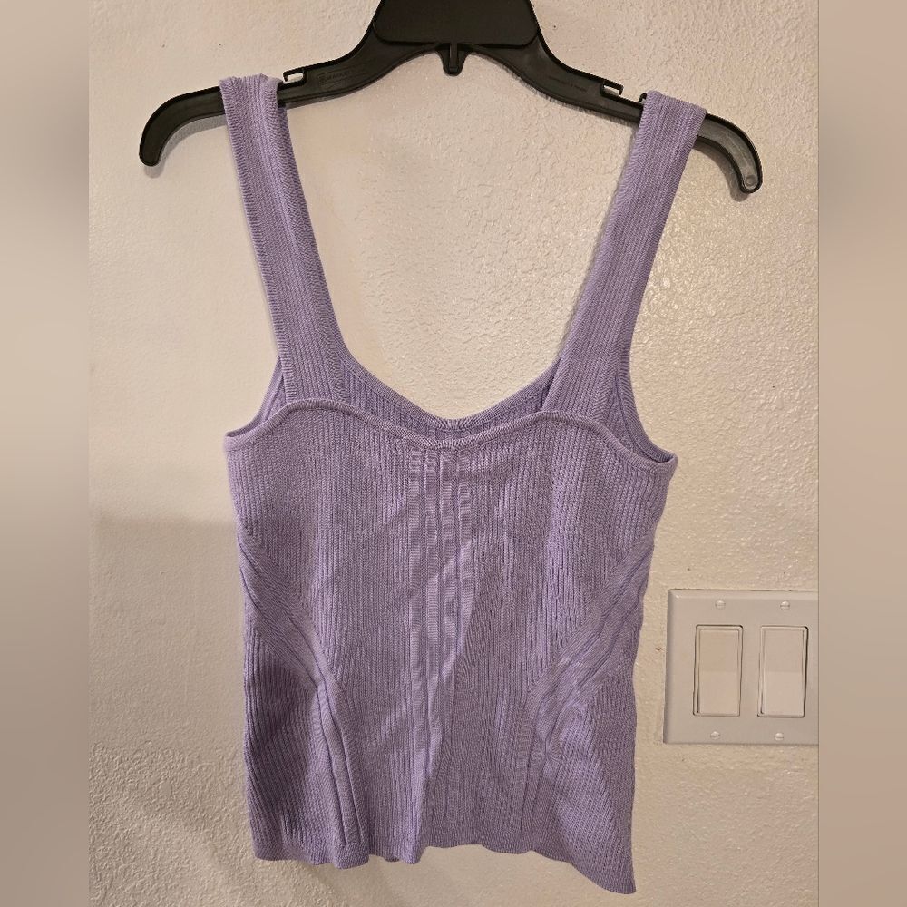 White House Black Markey Lavender Ribbed Tank Top Size Small - Picture 11 of 11